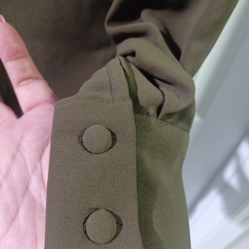 Olive Green Button Down Shirt - Picture 3 of 10